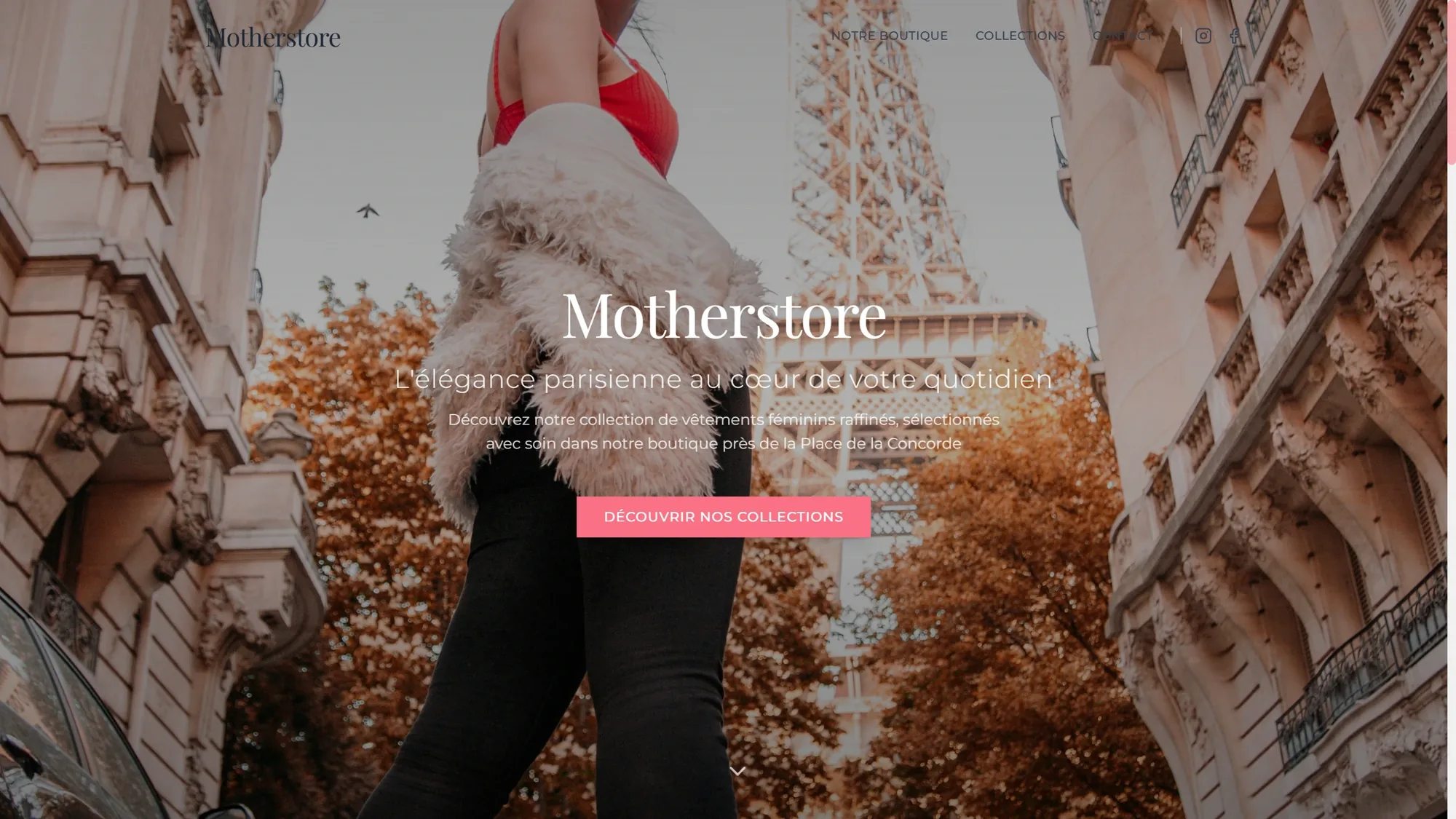 Aperçu du site du magasin de mode Motherstore.